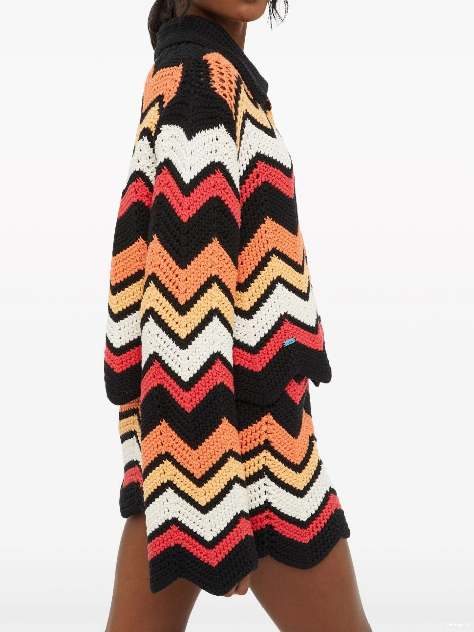 Affordable chevron Kaleidoscopic Alanui knitted Women jacket 0712